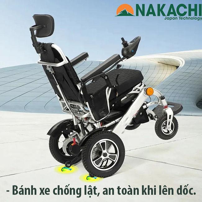 bánh xe chống lật Xe Lăn Điện Đa Năng Nakachi NC-001K